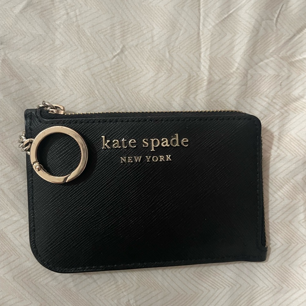 Kate Spade Black Leather Key Ring Pouch
